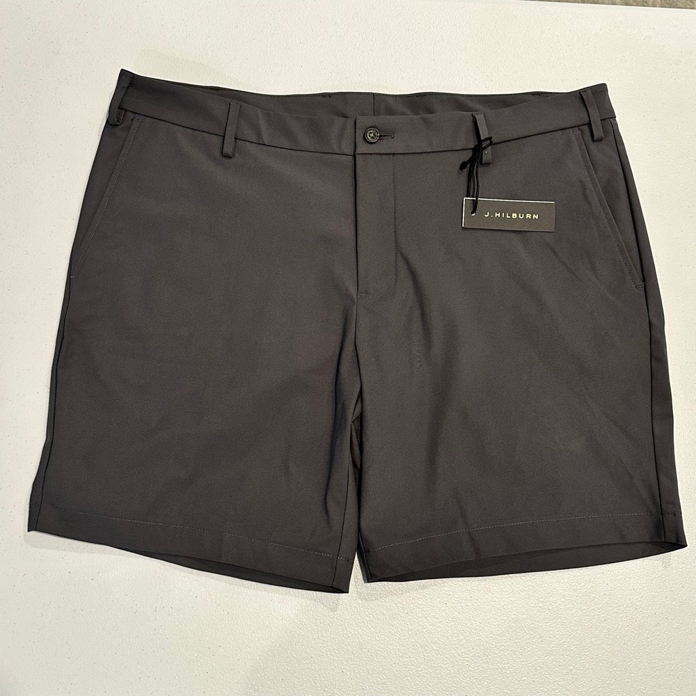 J Hilburn Mens Performance Shorts Charcoal Grey Tailored Golf Sz 39 Inseam 8 NEW